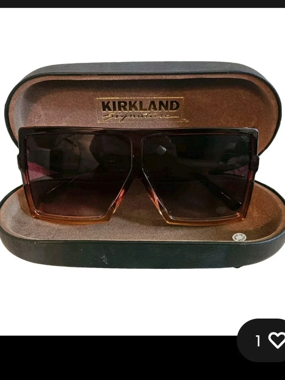 Oversized XL Square Flat Top Aviator Fashion Sunglasses Brown Fade Out Lens